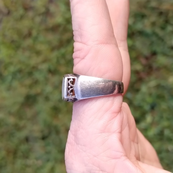 Vintage Sterling Silver Mother Of Pearl Ring Size 7.5 .. - Picture 4 of 7